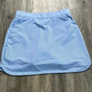Peter Millar Women’s Tennis Skirt, Light Blue/White Stripe with shorts, size XL